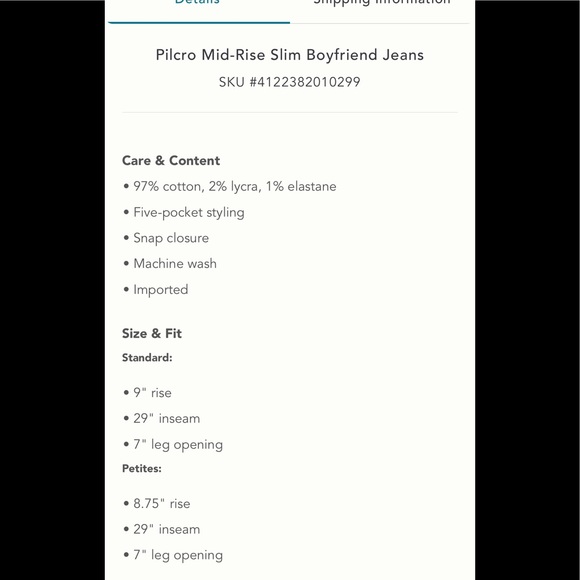 Pilcro NWT Ivory Multi Color-Accented Slim Boyfriend Jeans in 33 - Picture 2 of 14